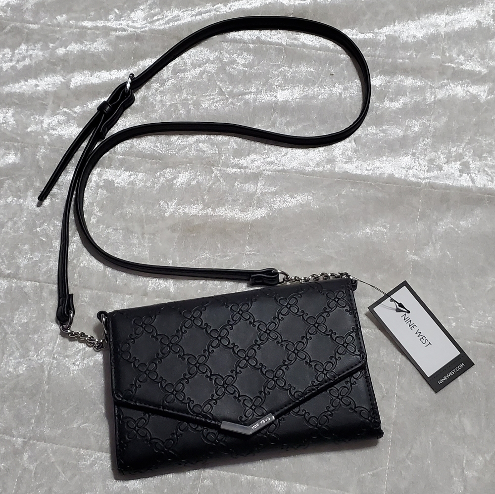 Nine West Black Crossbody Textured Purse
